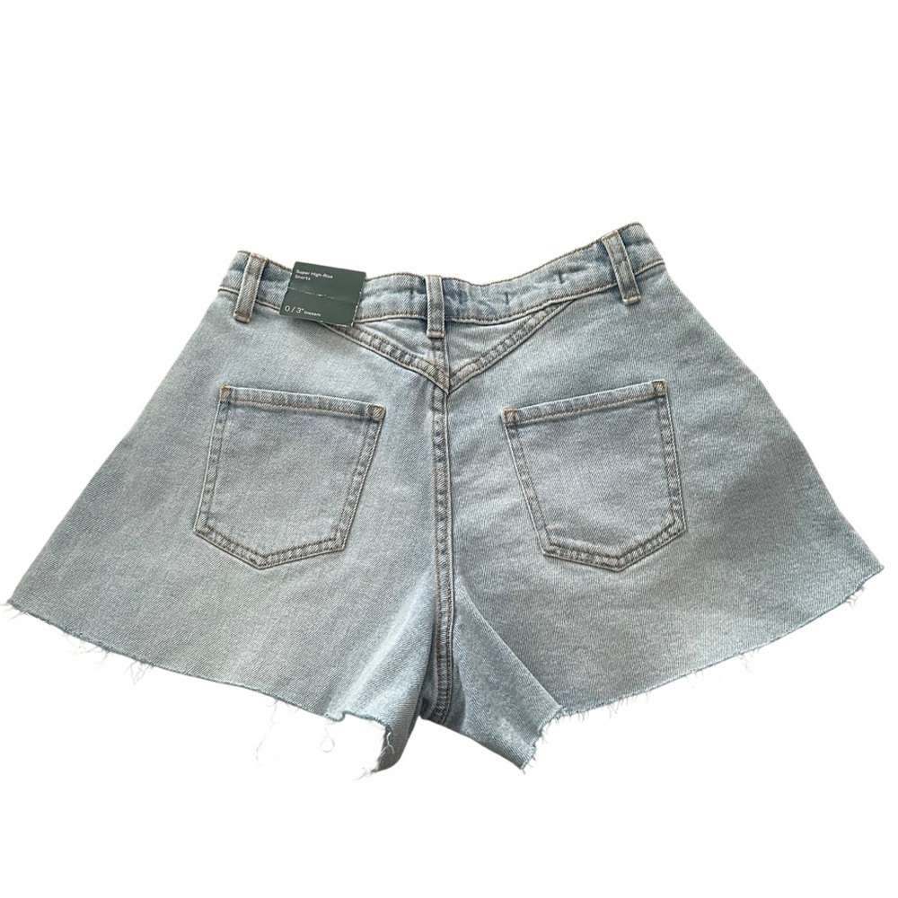 A-line Light Wash Denim Jean Shorts 0 - Picture 6 of 6